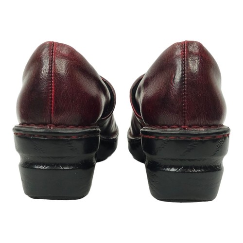 BOC Slip On Clogs Faux Leather Womens Size 6.5 Red Distressed Shoes C16866 - Picture 5 of 12