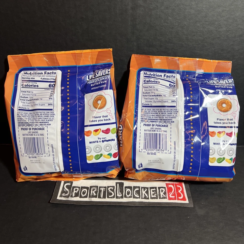 (2) Life Savers Butter Rum Hard Candy Individually Wrapped Sharing Size 14.5oz⚡️ - Image 4 of 4