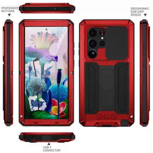 Metal Gorilla Glass Hybrid Waterproof Case Cover f Samsung S25Edge S24 S25 Ultra - Picture 45 of 52