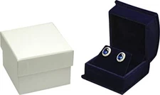 Navy Blue Color Luxury Velvet Multiple Use 1 Navy Blue Earring Necklace Box