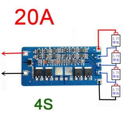4S 20A Li-ion Li-ion 18650 Battery BMS Protection PCB Board 14.8V 16.8V Cell