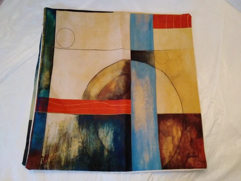 Funda Almohada Funda Tiro Conjunto Decorativo DOS Geométrico Abstracto Azul Amarillo Rojo Foto 2 de 4