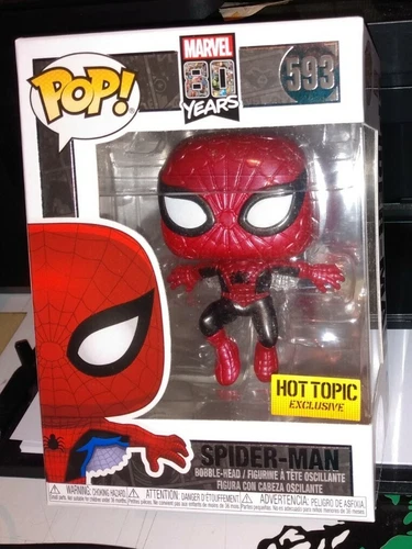 Funko Pop! Marvel Spider-Man Metallic #593 80 años Hot Topic exclusivo