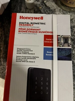 Honeywell Digital Biometric Deadbolt W/Electronic Touchscreen 8635302 Black New - Image 1 of 3