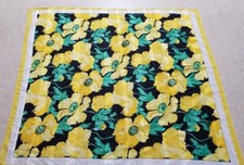 Unique Yellow Poppies 30" Square Polyester Scarf Italy