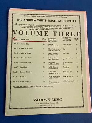 Number Nine, Andrew White Small Band Series, Jazz Combo, Septet