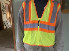 New DirectSafety ANSI 107 Class 2 Surveyor Zippered Two-Tone Conney Safety Vest