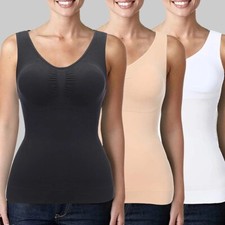 Women Slimming Tank Top Tummy Control Cami Shaper Built Bra Shaping Camisole NCW