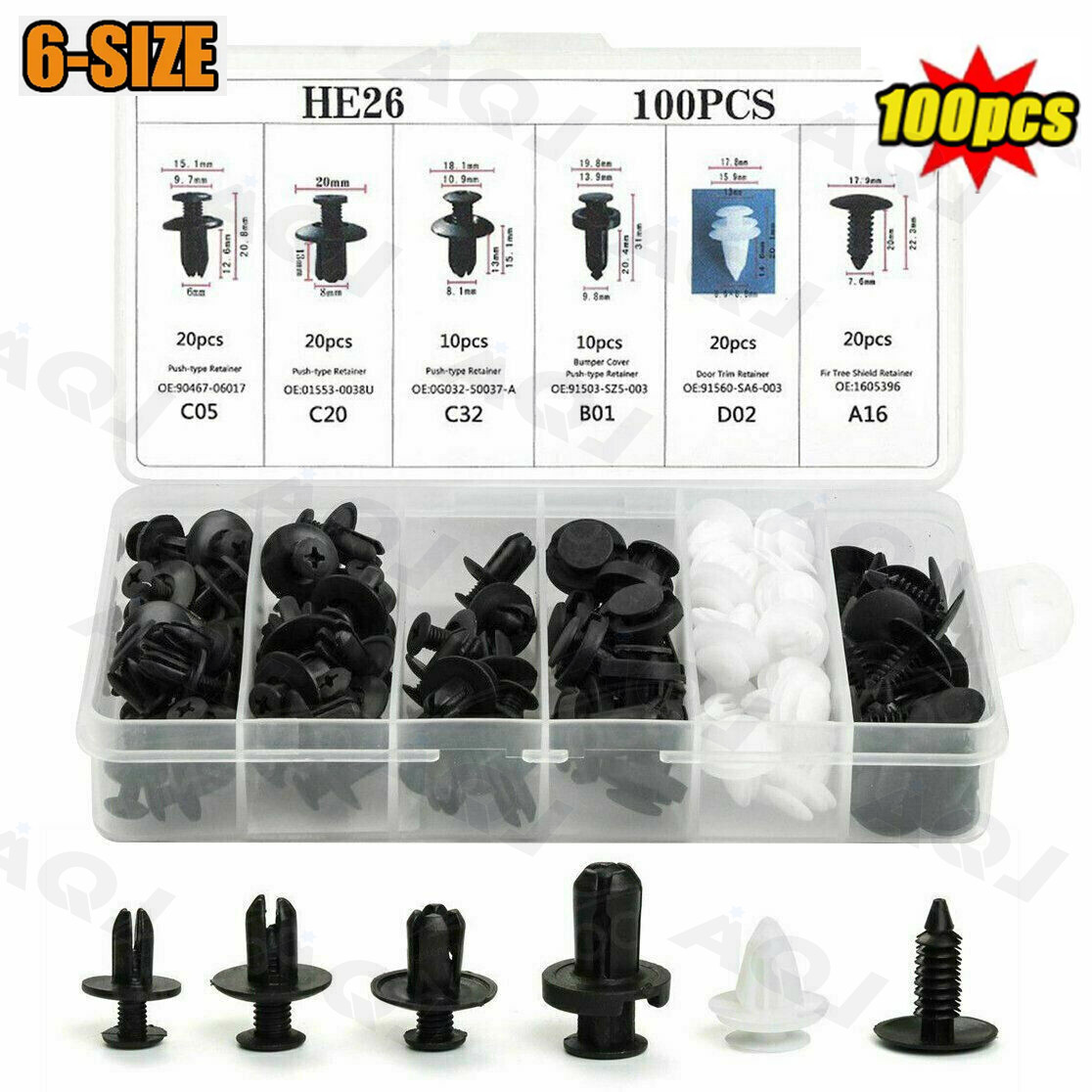 Body Bumper Rivet Retainer Trim Molding-push Pin Clip Assort