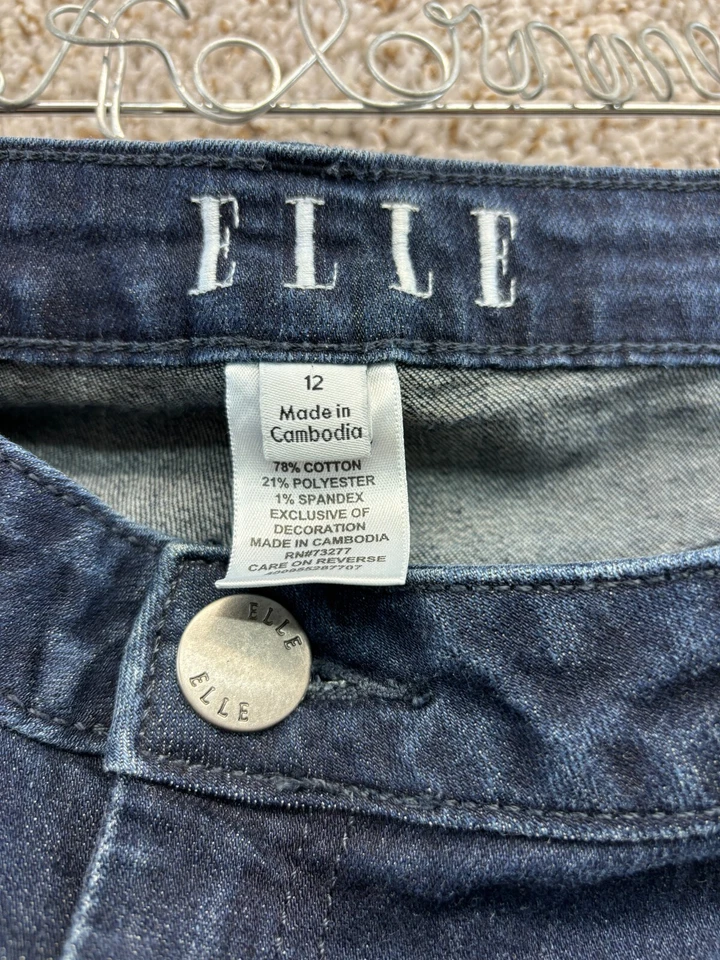 Elle Jeans Blue Dark Wash Skinny Jeans Stretch Women's Size 12 - Image 2 of 4