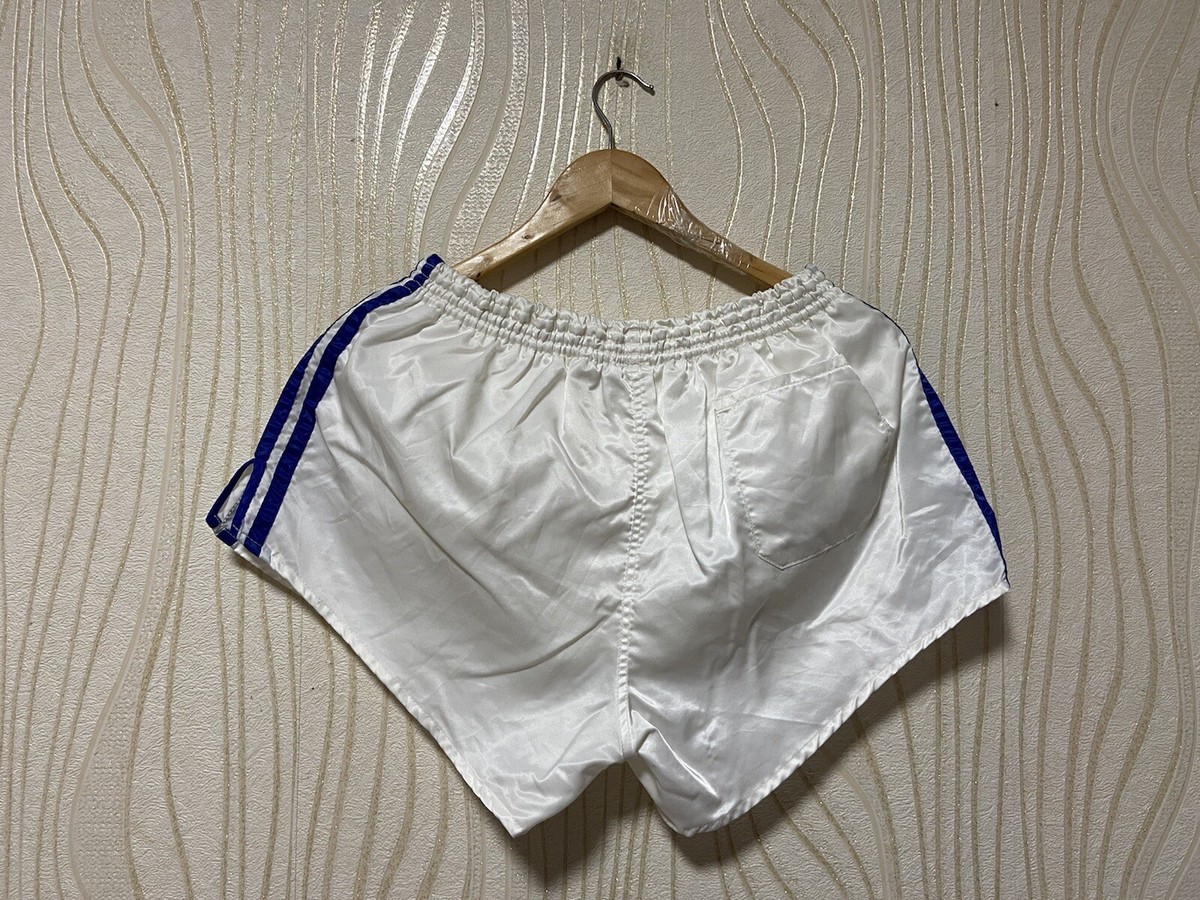 ADIDAS 80s FOOTBALL SOCCER SHORTS MEN sz L WHITE VINTAGE MADE IN