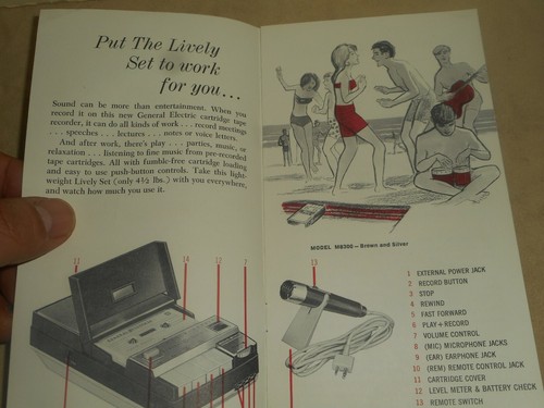 GE Cartridge Tape Recorder Model M3800 Instruction Manual & Brochure 1970s - Picture 5 of 12