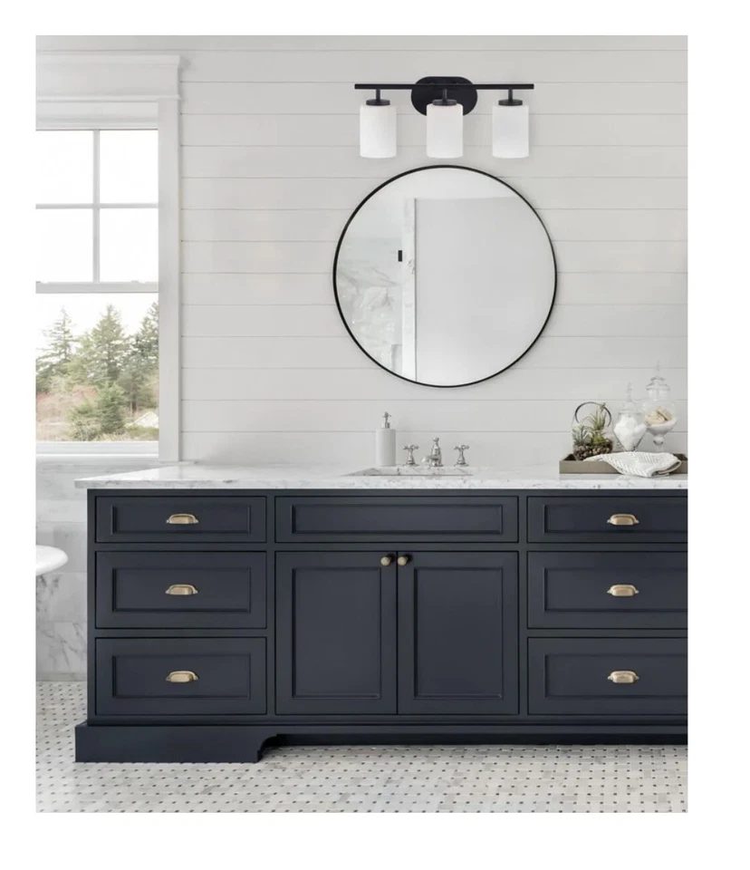 Canarmn  Tatum 20-in, 3-Light Bathroom Vanity Light Fixture Matte  Black - Image 2 of 3