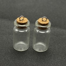 Small Glass Cork Stopper Bottles Spell Jar Empty Vials Wish Bottle Pagan Pendant