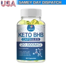 KETO BHB 20000mg Diet Pills Ketone FAT BURNER Weight Loss Diet Pills Ketosis 60P