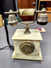 Vintage Italian Green Onyx Rotary Telephone