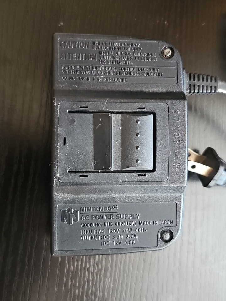 Original OEM Nintendo 64 N64 AC Power Supply Brick NUS002 AC + OEM AV