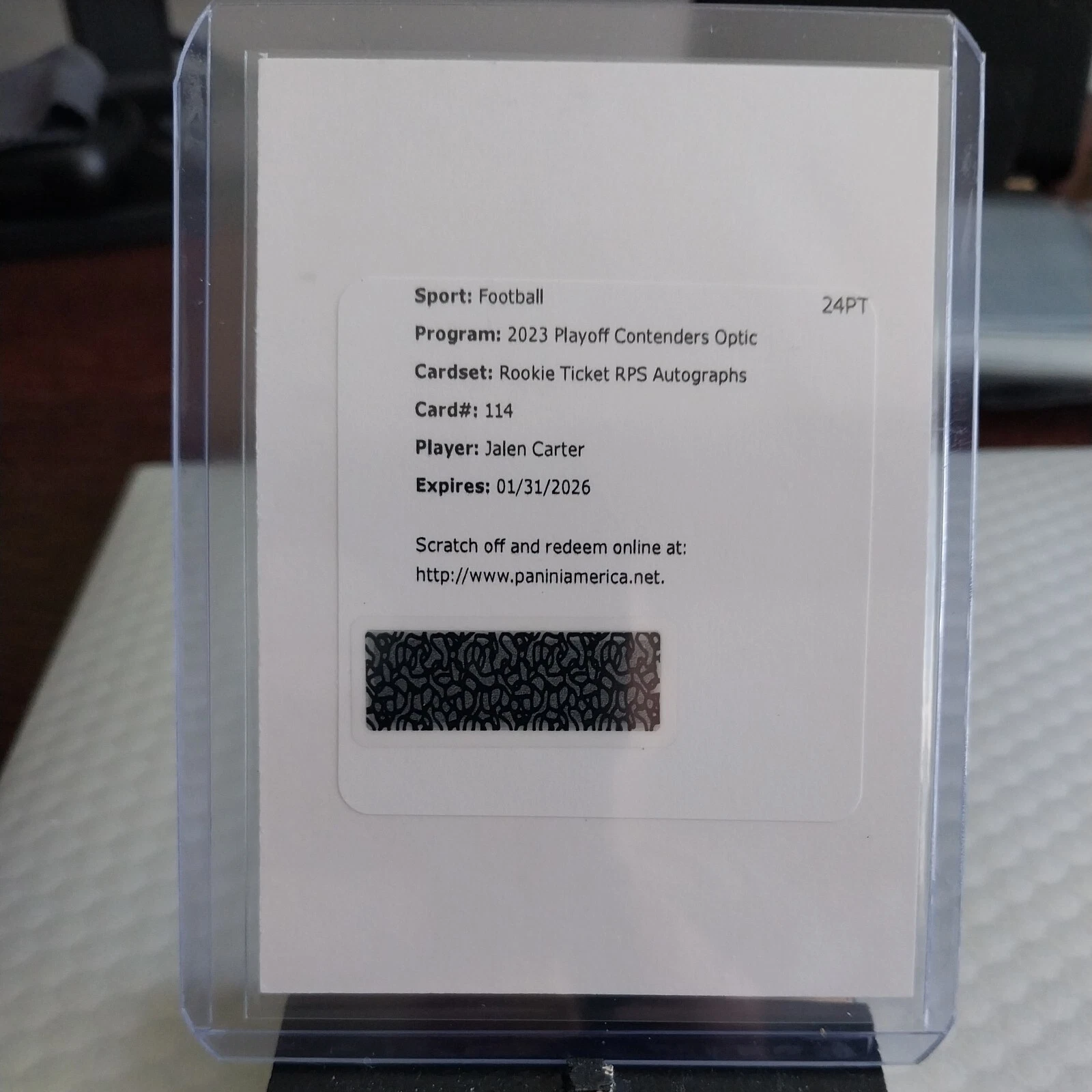 2023 Contenders Optic - Rookie Ticket RPS Autograph Variation #114 Jalen Carter