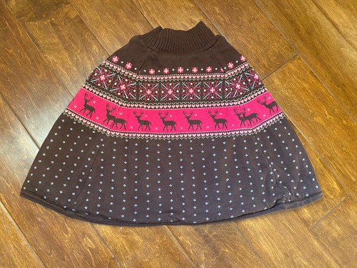 EUC Gymboree Girls Holiday Fair Isle Reindeer Snowflake Heart Poncho 7 8 s - Picture 2 of 2