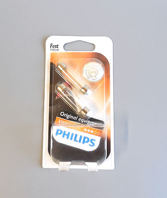 Philips Vision SV8,5 12V 10W C10W Festoon T10, 5x43 12866B2 (Paar)