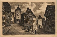 Old postcard AK Rothenburg-Plonlein GERMANY (1075022)