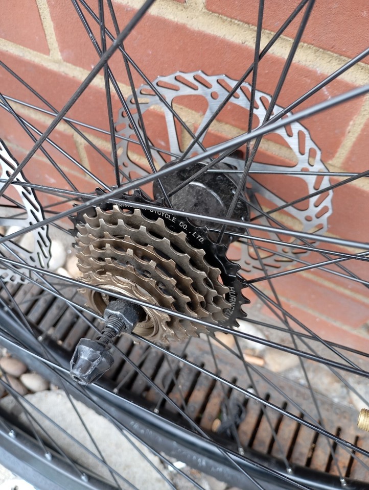 QR 700c 28 MTB Bike Disc Brake Wheelset 7 Speed 700x42c Tyre wheel eBay