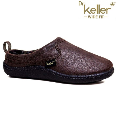 mens wide fit leather slippers