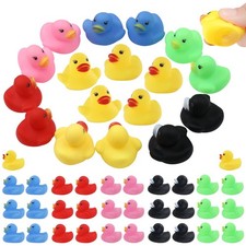 50 Pack Multicolor Mini Rubber Ducky Float Ducks Baby Bath Toy