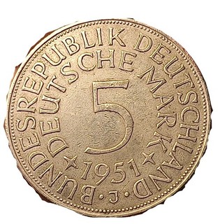 Splendida GERMANIA DEUTSCHLAND 1951 5 MARCHI ARGENTO “ J “