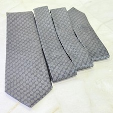 Gucci GG Pattern Silk Tie Gray with Tag Classic Style