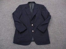 Burberry Jacket Mens 42 Navy Blue Super 100s Wool Sport Blazer Business Dress