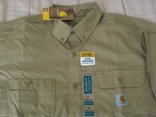 Carhartt Force Relaxed Fit S/S Ridgefield Work Shirt, NWT - Men's XL - Khaki