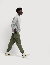 Marks & Spencer Mens Green Cotton Cargo Trousers - M&S