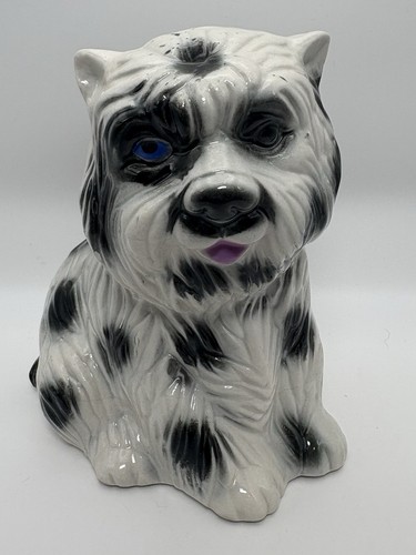 Vintage Yorkie Figurine One Blue Eye Yorkshire Terrier Statue Made in Brazil