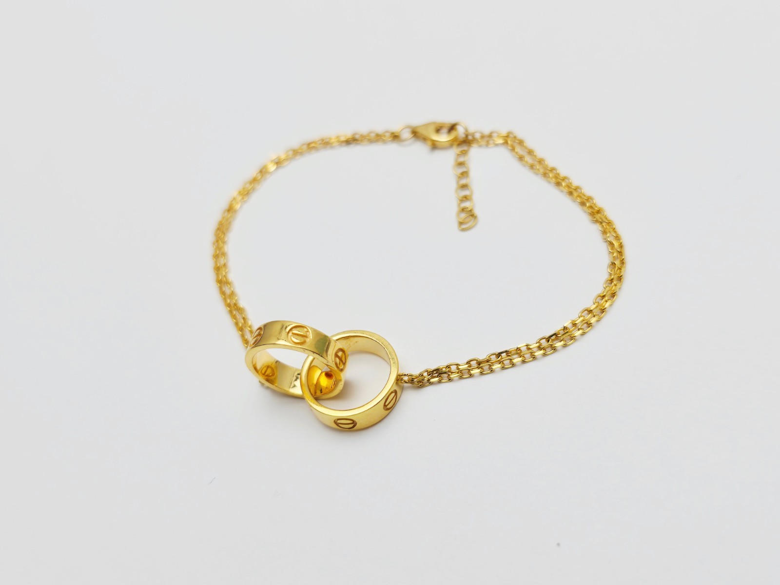 Unique 21K Solid Yellow Gold Interlocking Circles… - image 2