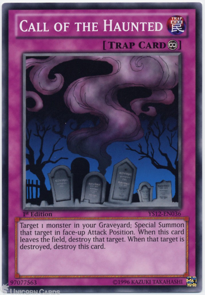 YS12-EN036 Call of the Haunted 1st Edition Mint YuGiOh Card