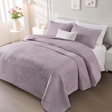 Whale Flotilla Ultra Soft California King Quilt Bedding Set, Lightweight Micr...