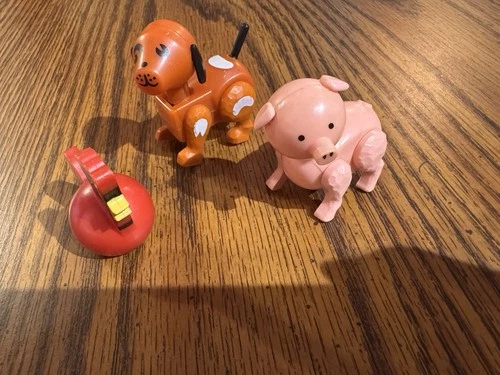 Vintage Fisher Price little people Pig, Dog, Rooster Set