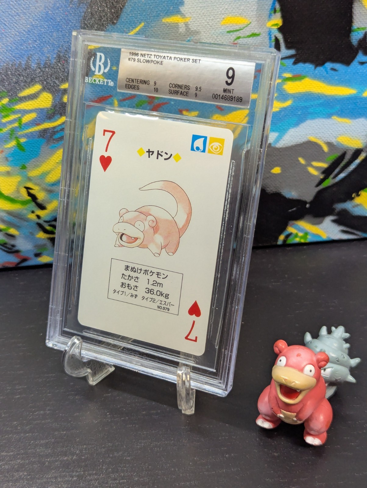 Vintage 1996 🐚 Pokemon Japanese Netz Toyota Poker Set Slowpoke #79 BGS 9 MINT ✨