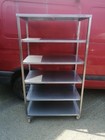 NO181 HEAVY DUTY FULLY WELDED 6 TIER STAINLESS STEEL SHELVING ON WHEELS