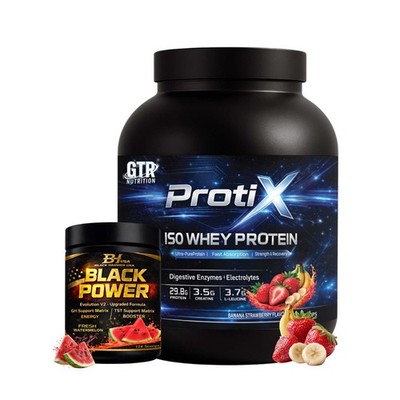 Protix ISO Whey Protein 5KG Banana Strawberry + Black Power Pre Workout