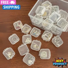 Mini Plastic Clear Boxes Small Jewellery Organiser Pill Storage Empty Container