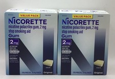 2 Nicorette 2mg Stop Smoking Nicotine Gum Original 170x2 340 Ct Exp 3/27