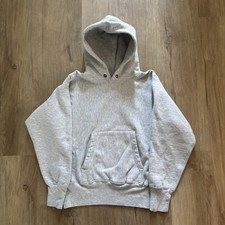 Vintage 80s Champion Reverse Weave Blank Grey Hoodie Made In USA Size Small