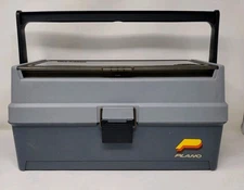 PLANO TOP ACCESS 7803 FISHING TACKLE BOX 3 LEVEL TRAY SYSTEM GRAY CLEAN