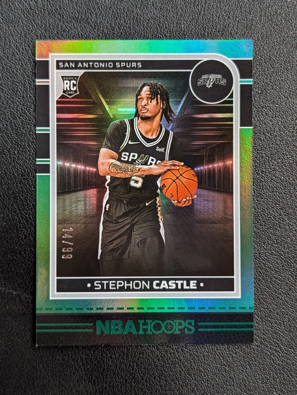 2024-25 Panini Nba Hoops Stephon Castle Rookie Green /99 SP #234 Spurs