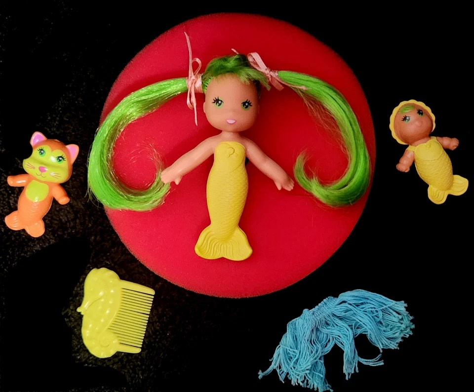 VTG! Kenner Sea Wees Tropigals Mermaid Oceanna Baby Seabrina Seaser Sponge Comb  - Image 3 of 4