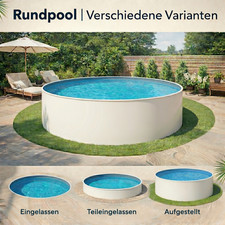 Schwimmbecken Rundpool Auswahl Stahlwand Folie Blau Sand 0,8mm Made in Germany