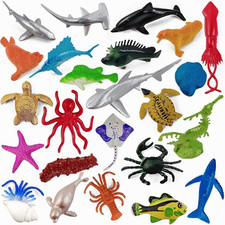 48PCS Ocean Sea Animal Figures, Sea Creatures Toys for Kids, Assorted Vinyl Plas