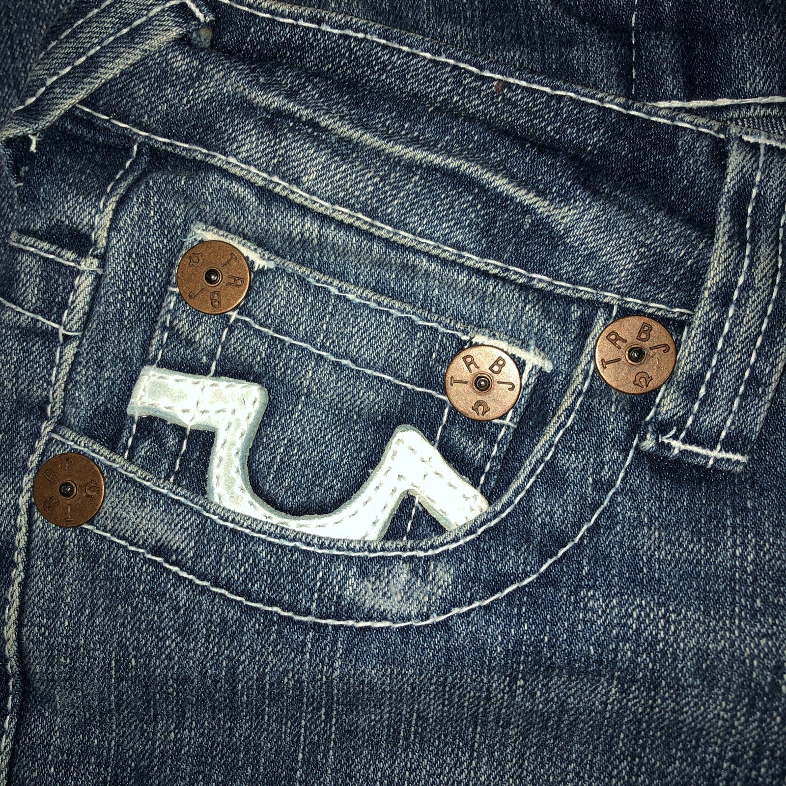 True Religion Vintage Y2K Low Rise Straight Leg Jeans Made USA Size 26 thumbnail 5